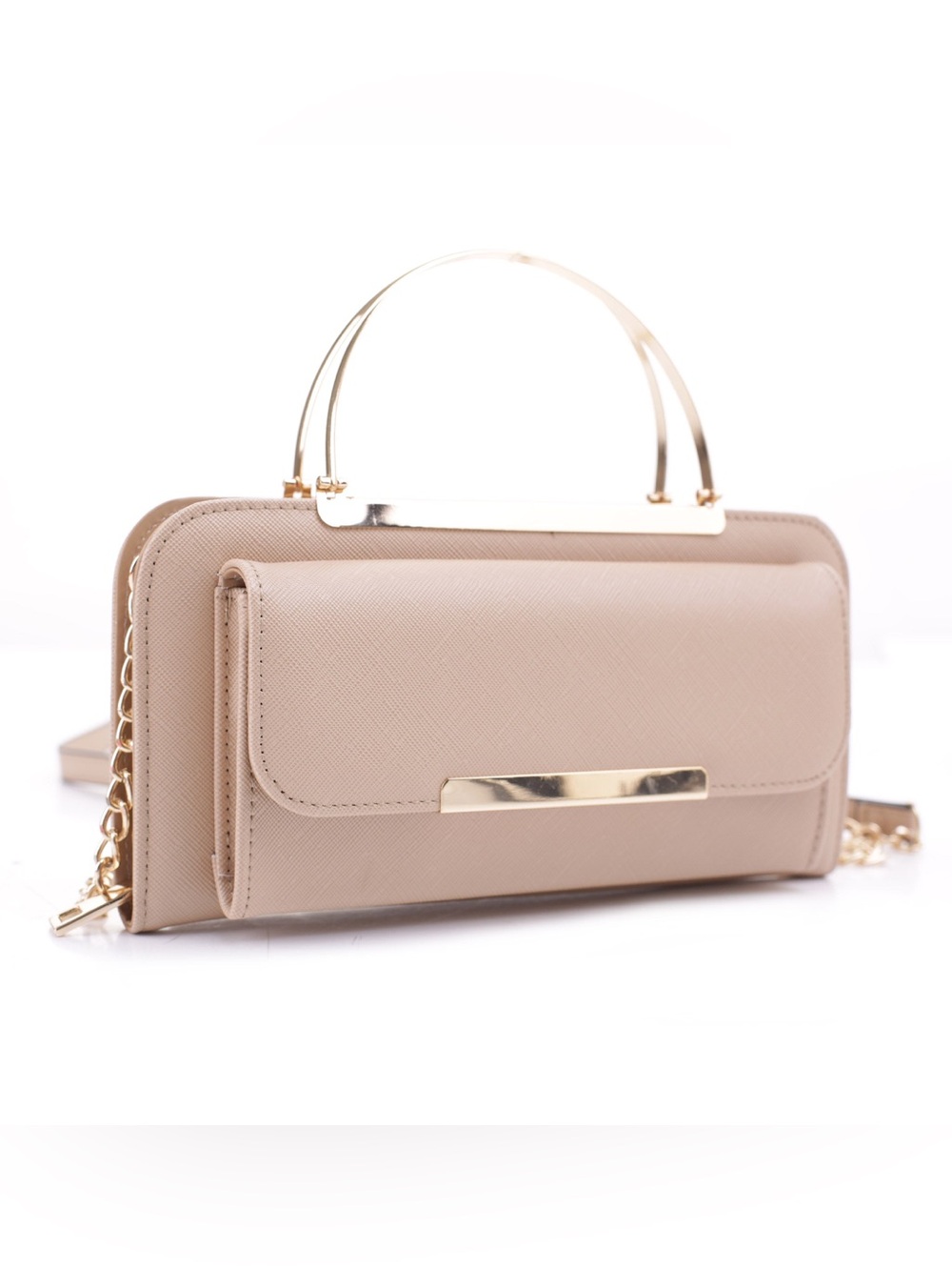 Wisteria Blush Pink Crossbody Wallet Bag and Gold Handle Convertible Clutch